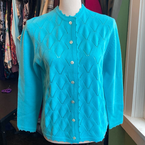 Everest Sweaters - Women's Everest Cardigan Sweater - Turquoise -